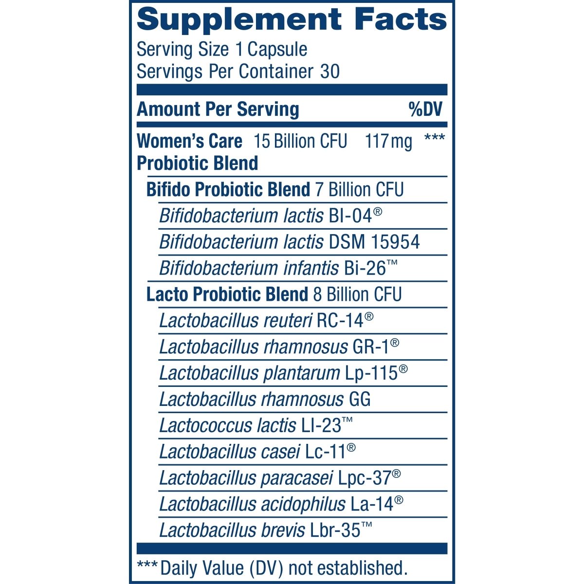 Renew Life Probiotics for Women, 15 Billion CFU Guaranteed, Probiotic Supplement for Digestive, Vaginal & Immune Health, Shelf Stable, Soy, Dairy & Gluten Free, 30 Capsules