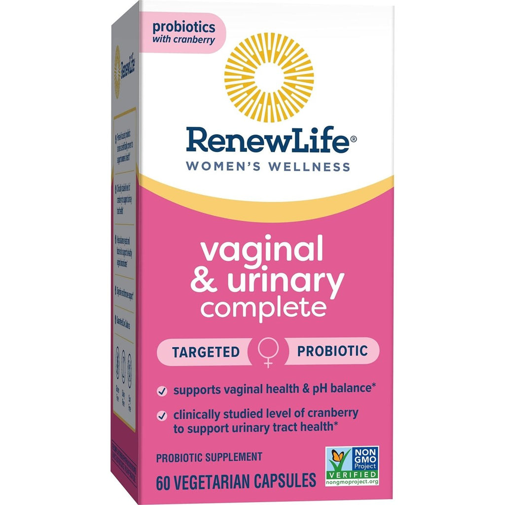 Renew Life Probiotics for Women, 3.5 Billion CFU, Probiotic Supplement for Digestive, Vaginal & Immune Health, Soy, Dairy & Gluten Free, Vaginal & Urinary Complete, Cranberry, 60 Capsules