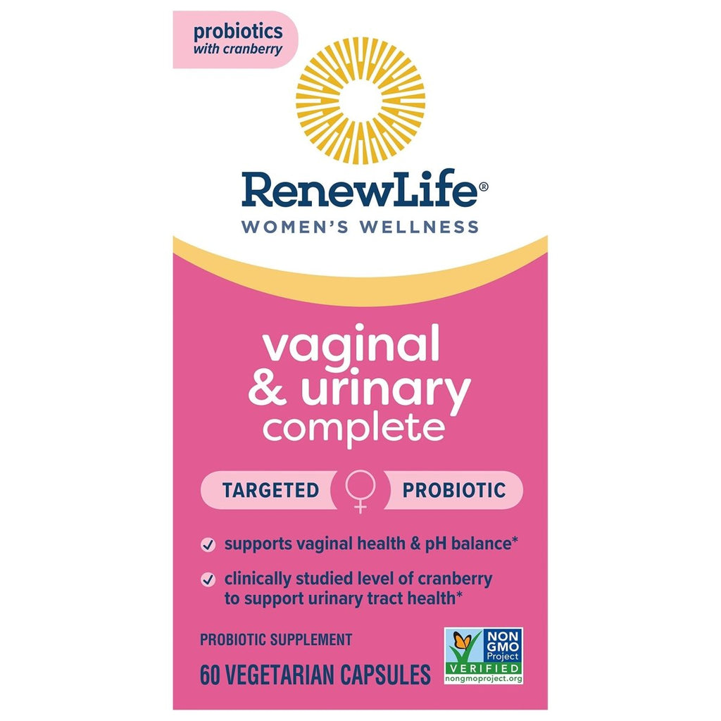 Renew Life Probiotics for Women, 3.5 Billion CFU, Probiotic Supplement for Digestive, Vaginal & Immune Health, Soy, Dairy & Gluten Free, Vaginal & Urinary Complete, Cranberry, 60 Capsules