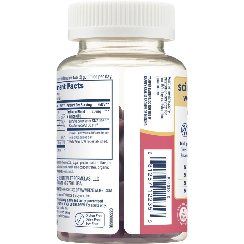 Renew Life Probiotics for Women - Support Urinary Tract Health, 2 Billion CFU, 48 Gummies