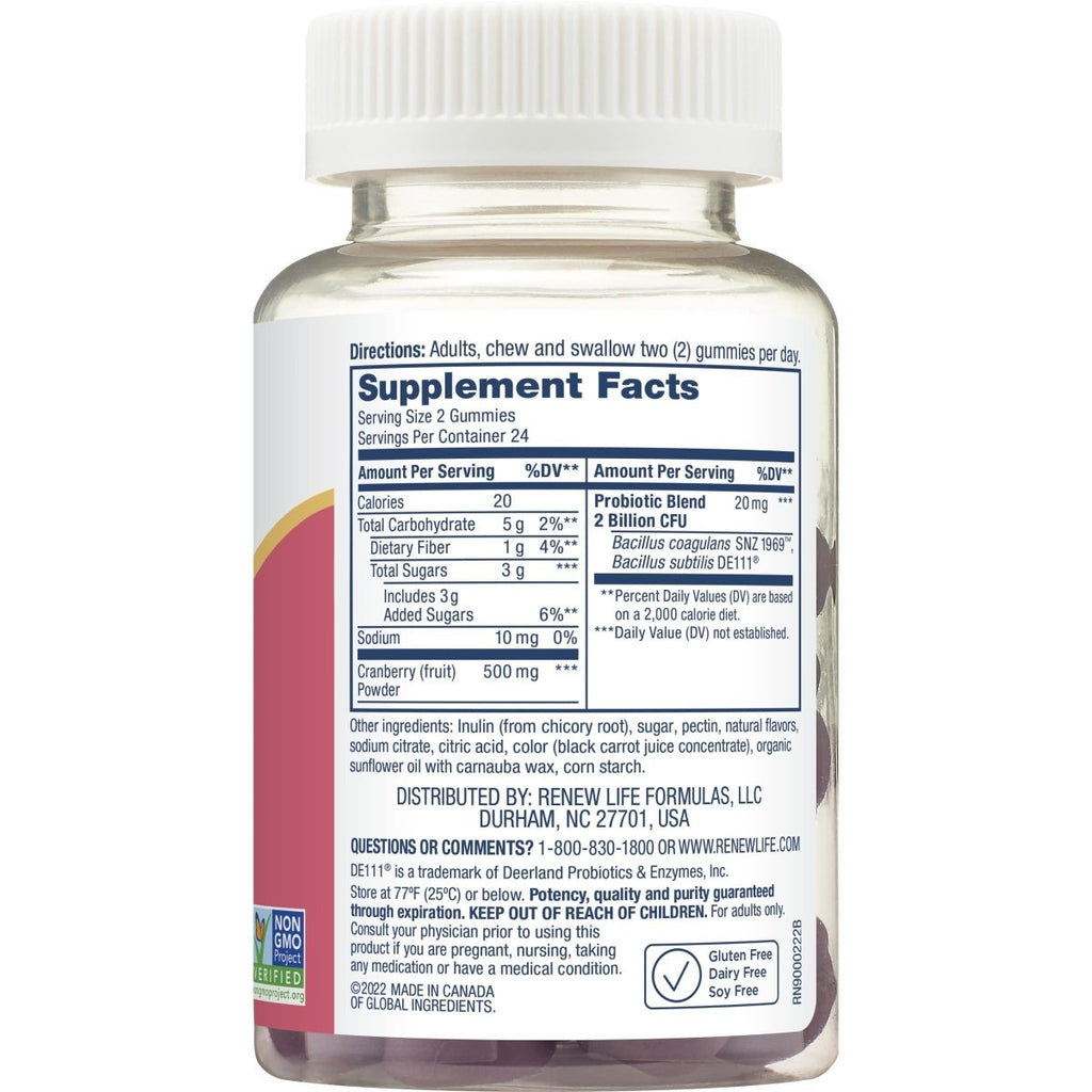 Renew Life Probiotics for Women - Support Urinary Tract Health, 2 Billion CFU, 48 Gummies