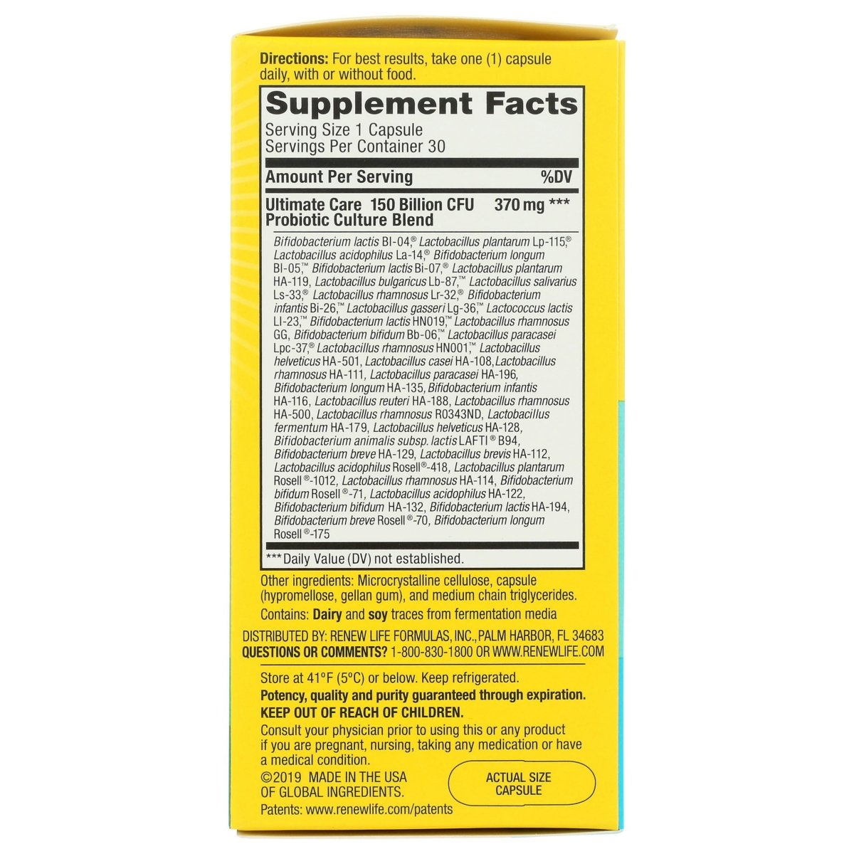 Renew Life Ultimate Flora Care 150 Billion - 30 Capsules