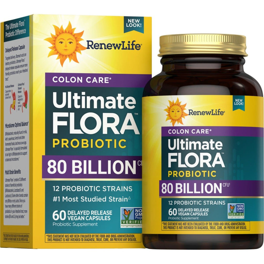 Renew Life Ultimate Flora Colon Care 80B 60 Vcaps