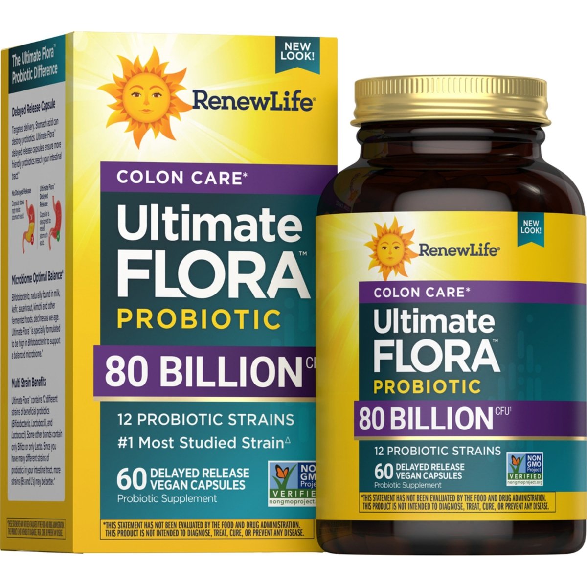 Renew Life Ultimate Flora Colon Care 80B 60 Vcaps