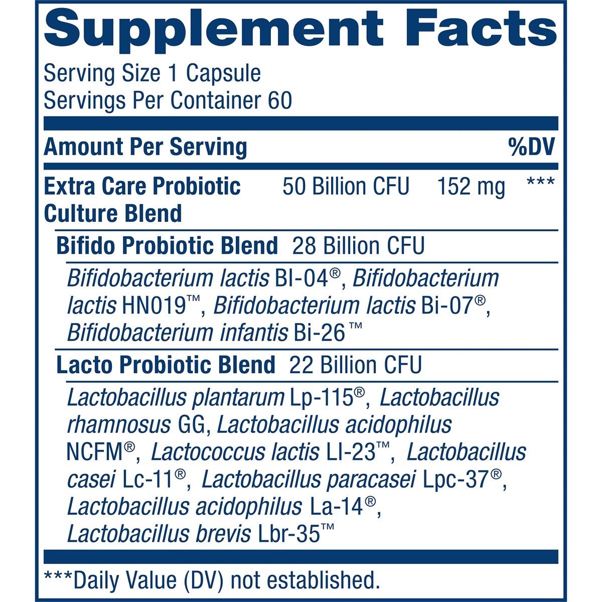 Renew Life Ultimate Flora Extra Care Probiotic 50 Billion 60 Vcaps