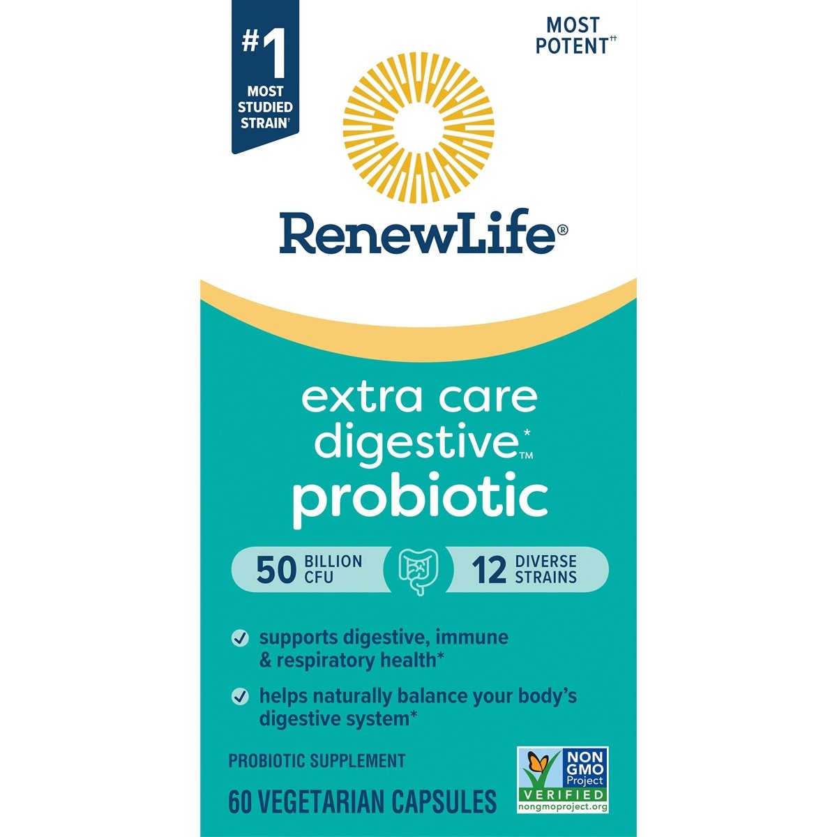 Renew Life Ultimate Flora Extra Care Probiotic 50 Billion 60 Vcaps