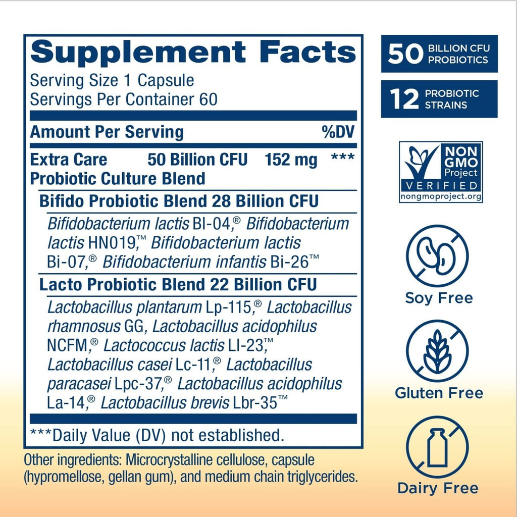 Renew Life Ultimate Flora Extra Care Probiotic 50 Billion 60 Vcaps
