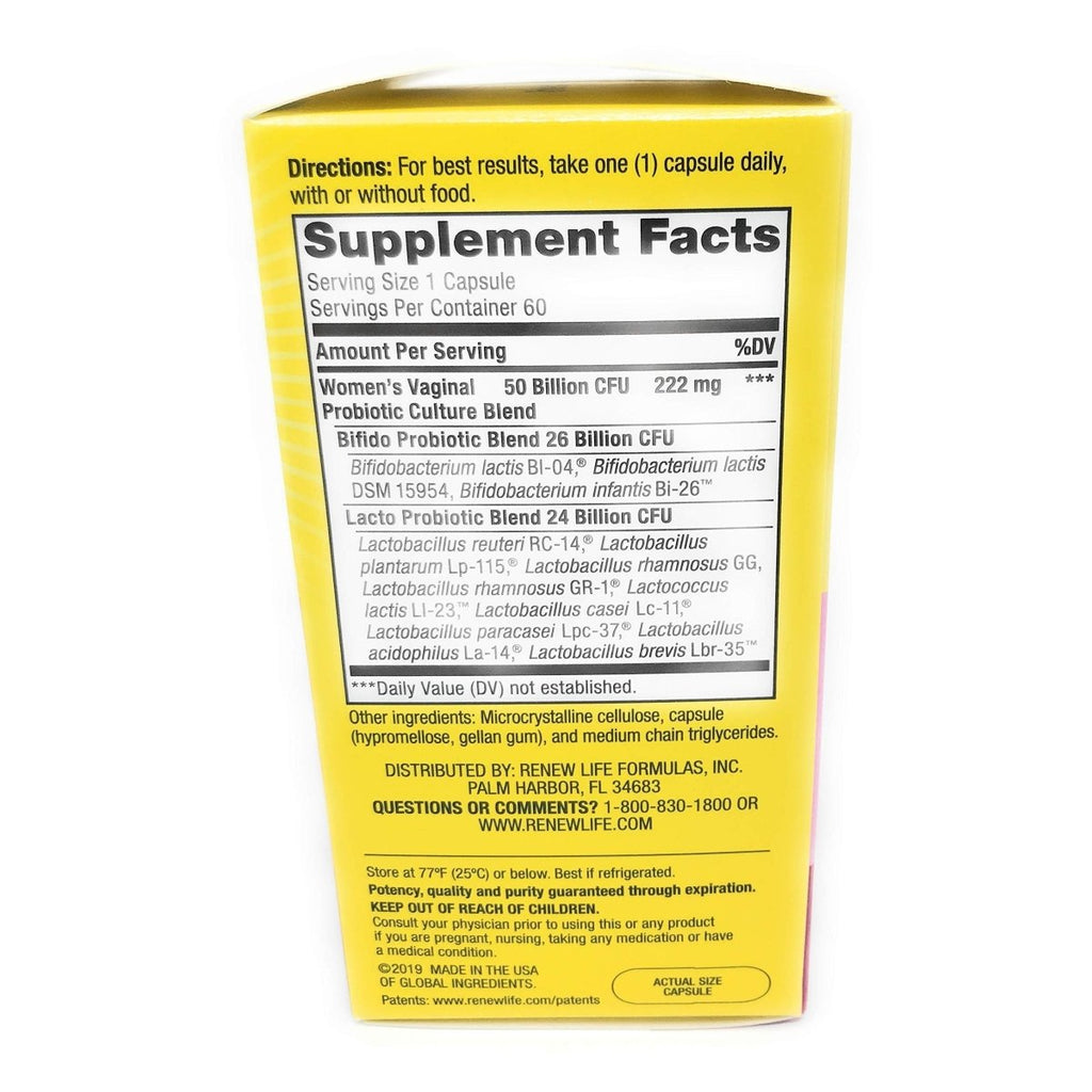 RENEW LIFE Ultimate Flora Vaginal Probiotic 50 Billion, 60 CT