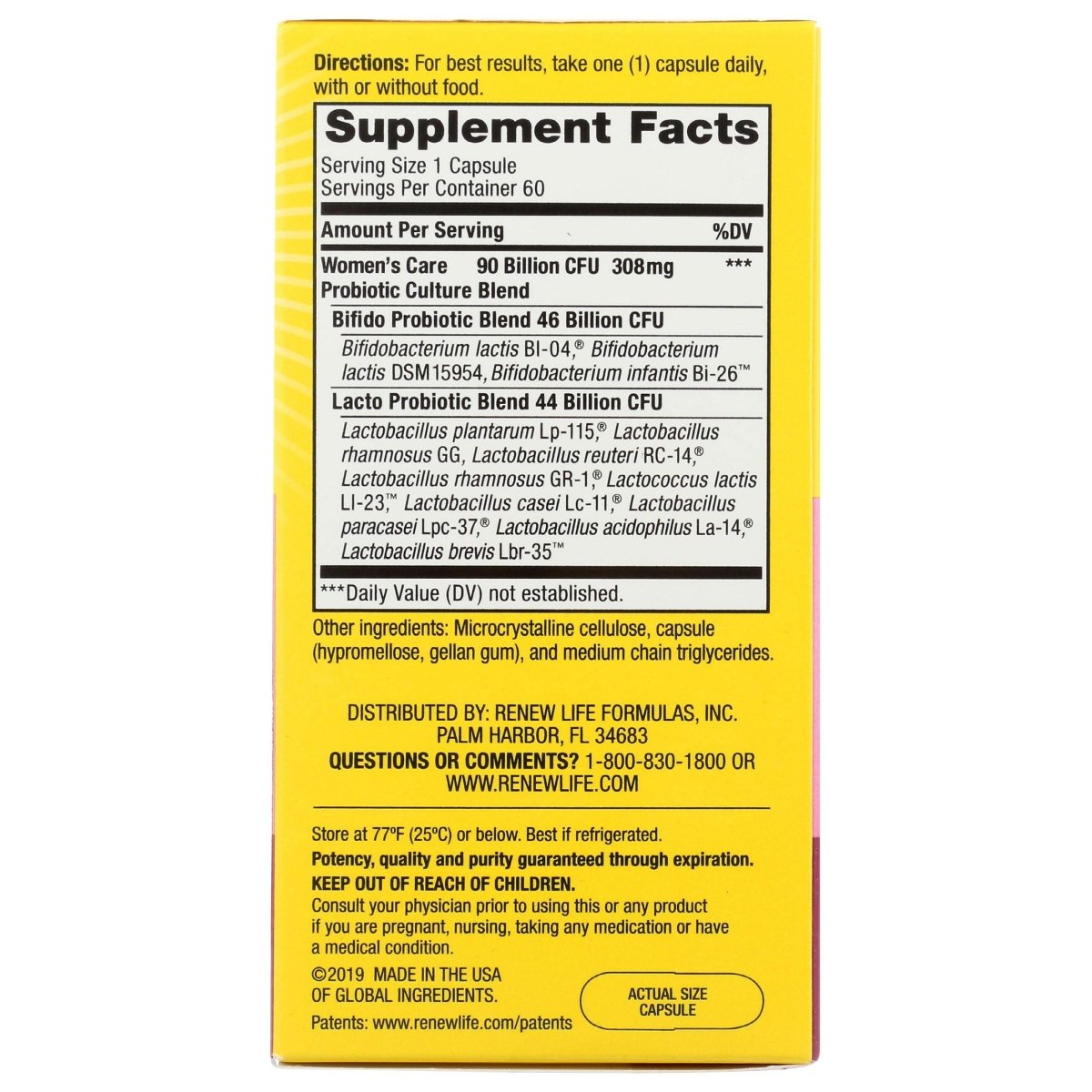 RENEW LIFE Ultimate Flora Women's Care Probiotic 90 Billion, 60 CT