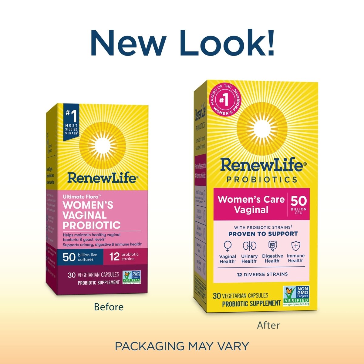Renew Life Womens Wellness, Womens Care Probiotic, 4-in-1: Vaginal, Urinary, Digestive and Immune Support, 50 Billion CFU Per Capsule Guaranteed, 12 Strains; Shelf-Stable Probiotic, 30 ct.*