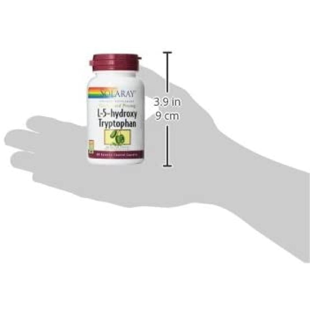 SOLARAY 5 HTP Supplement with Vitamin C & B-6 - Sleep Supplement and Serotonin Synthesis Support - Lab Verified, 60-Day Money-Back Guarantee - 60 Servings, 60 Enteric Coated VegCaps