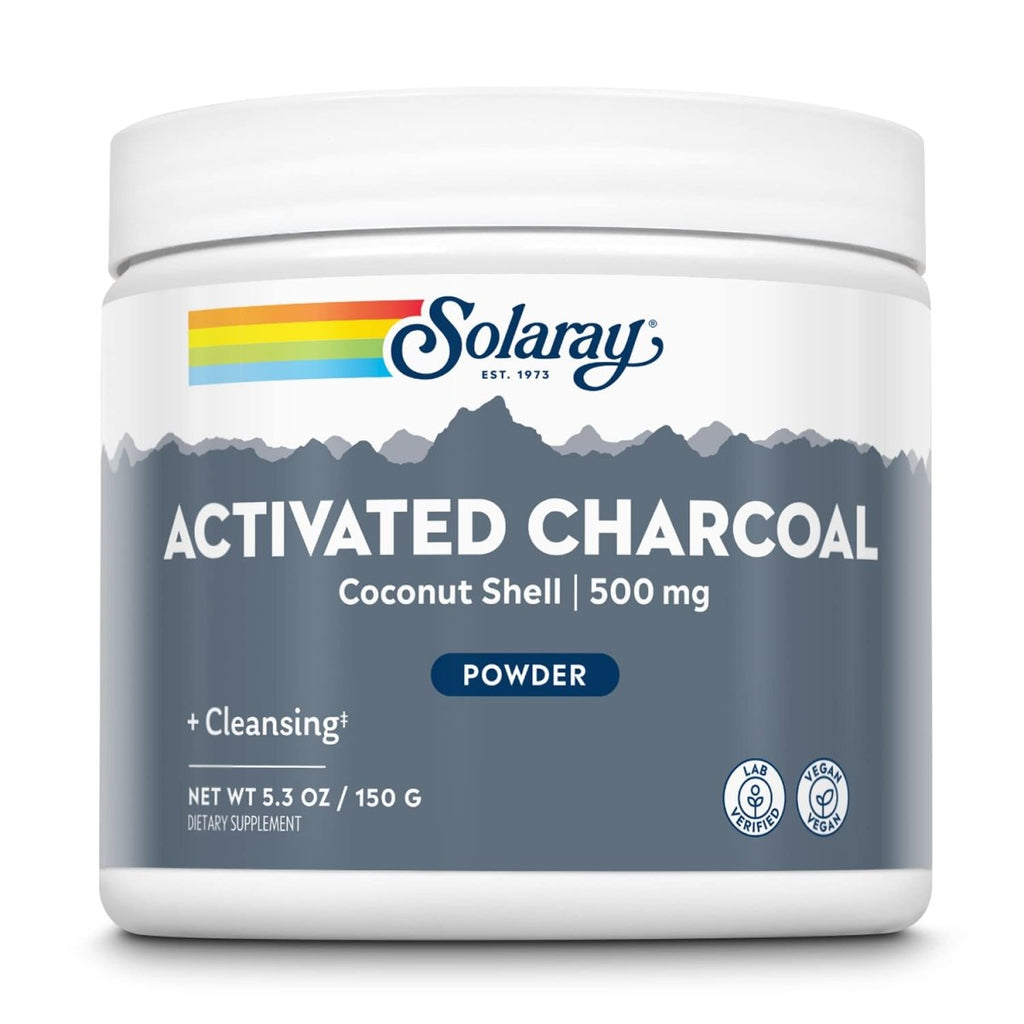 SOLARAY Activated Coconut Charcoal Powder - Support Healthy Cleansing & Digestive Tract in 500 mg, 300 Servings
