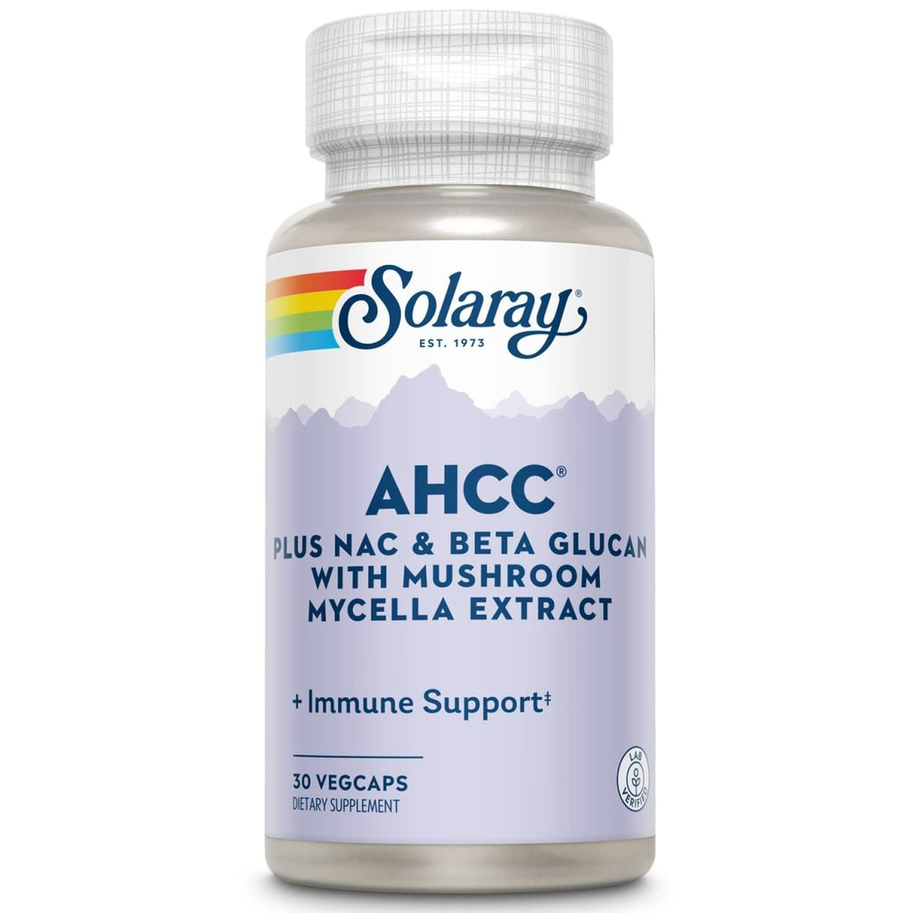 SOLARAY AHCC + NAC & Beta Glucan, Veg Cap (Btl-Plastic) | 30ct