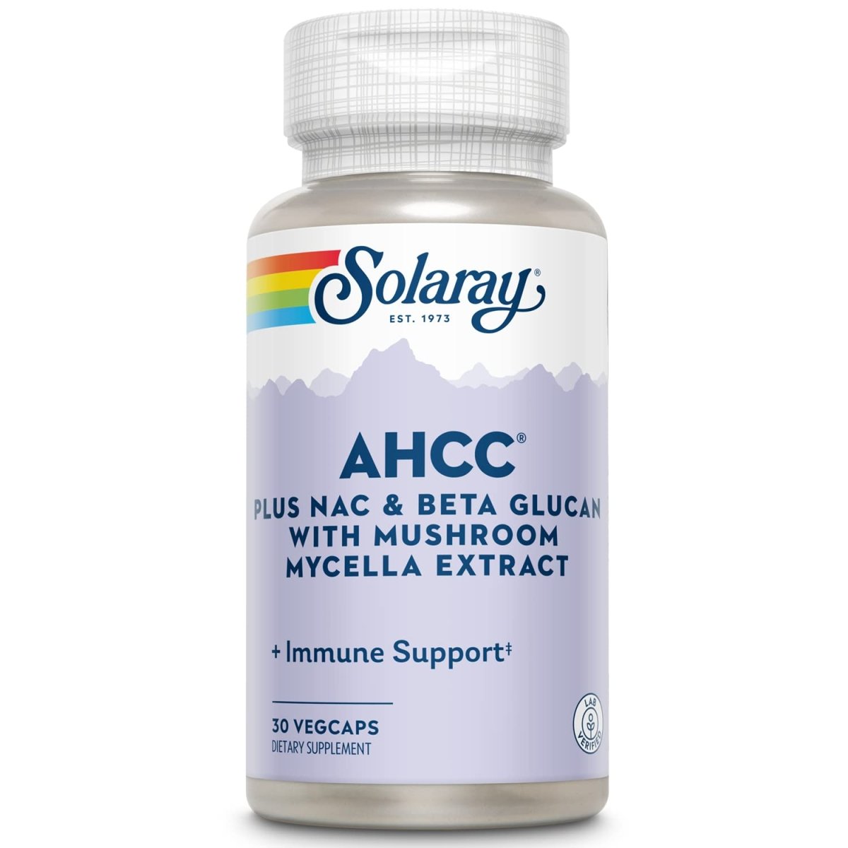 SOLARAY AHCC + NAC & Beta Glucan, Veg Cap (Btl-Plastic) | 30ct