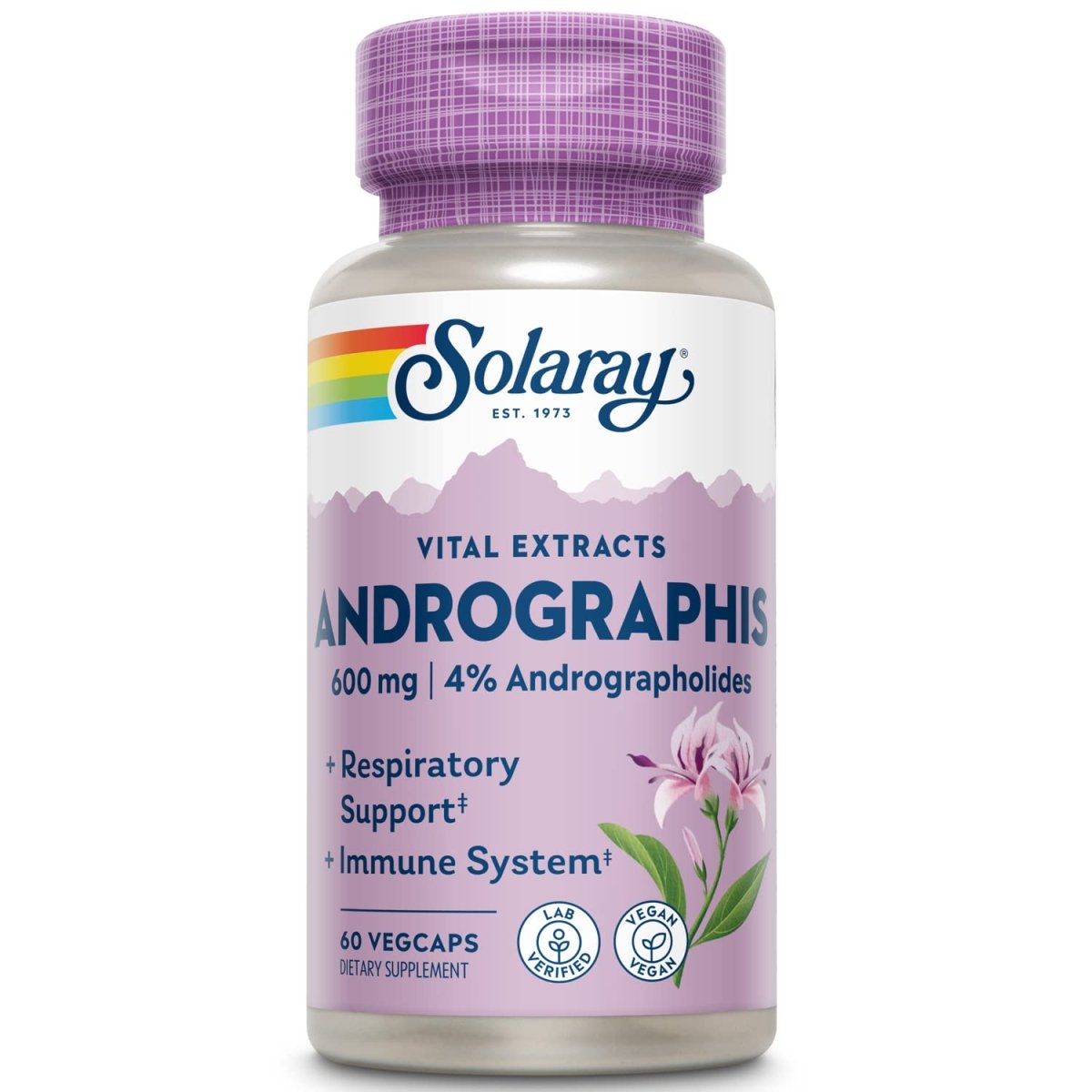 Solaray Andrographis Aerial Extract 600 mg - Immune & Respiratory Support - 60 VegCaps