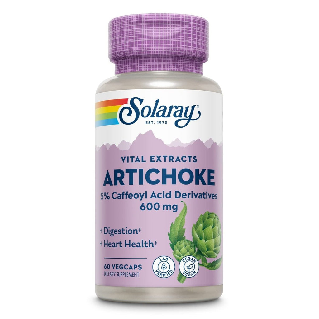 SOLARAY Artichoke Leaf Extract 600mg | Guaranteed Potency | Healthy Liver, Gall Bladder & Digestive Function Support | Lab Verified | 60 VegCaps