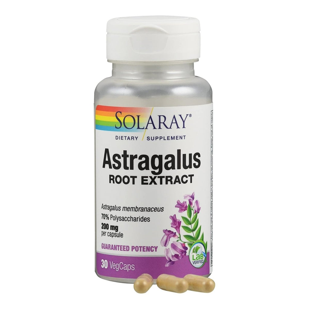 Solaray Astragalus Extract - 200mg Veg Capsules (30 Count)
