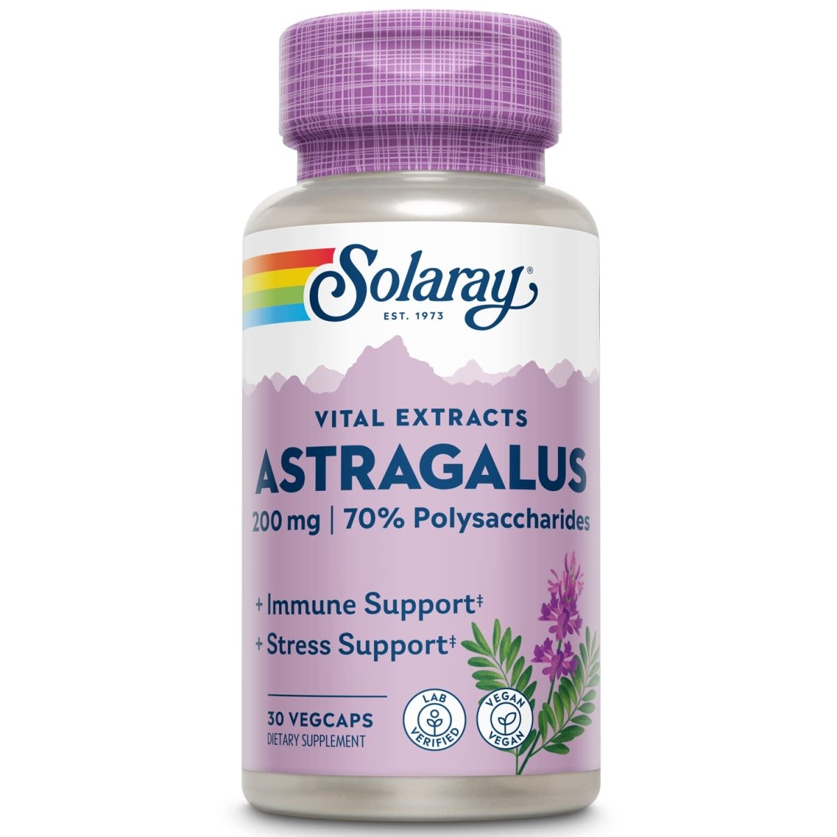 SOLARAY Astragalus Root Extract 200 mg | Adaptogenic & Healthy Immune Function & Stress Support | Non-GMO | 30 VegCaps