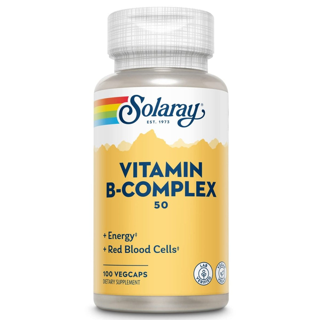 Solaray B-Complex 50mg - Comprehensive B-Vitamin Support for Energy and Overall Well-Being - 100 Count