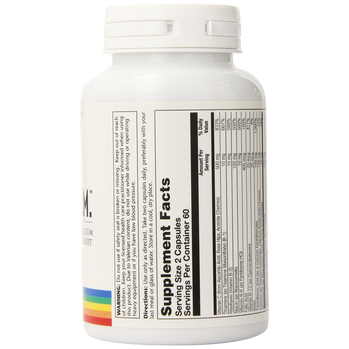 Solaray B-Stress PM Supplement | Comprehensive B-Vitamin Complex with Relaxation Support | 120 Capsules  04231