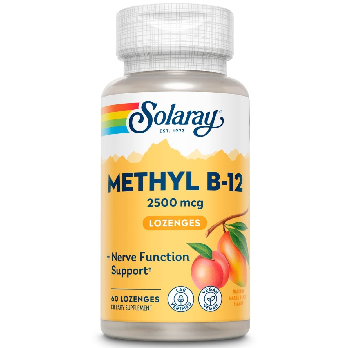 SOLARAY B12 Methyl Lozenge Supplement - 2500mcg, 60 Count