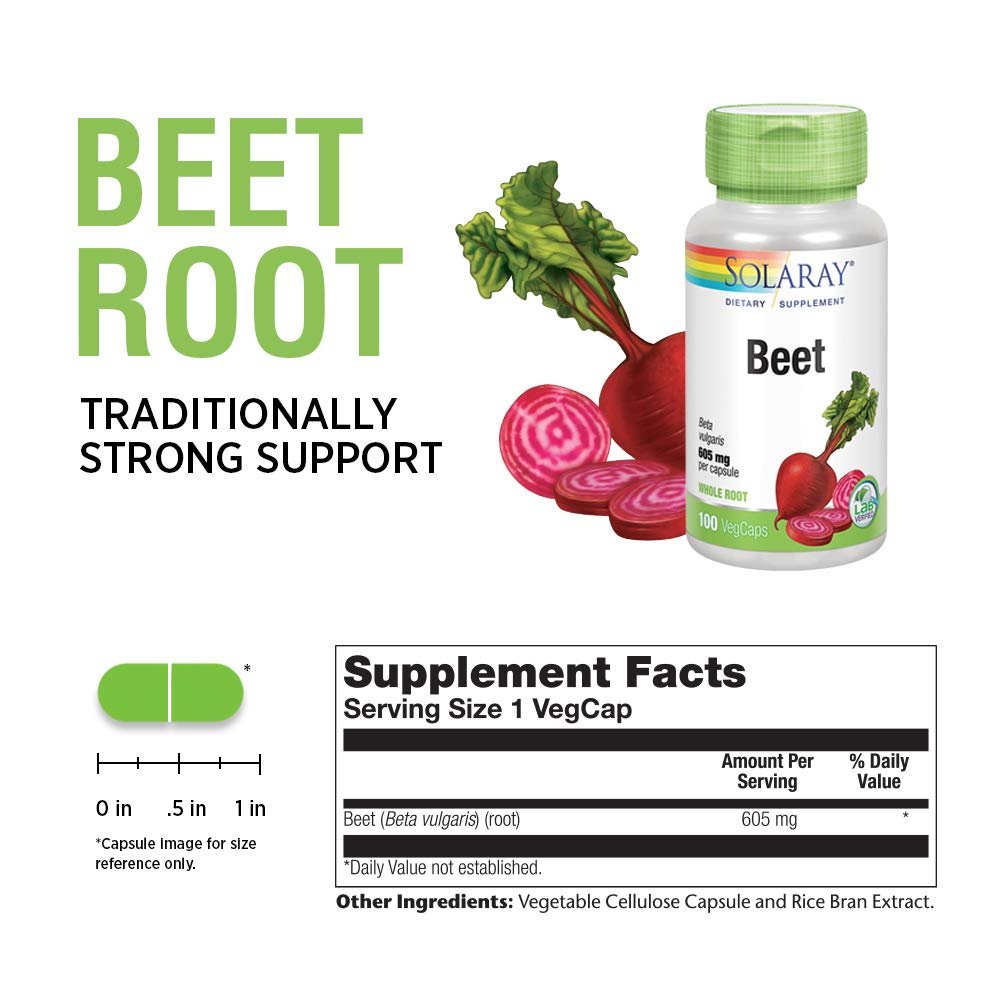 SOLARAY Beet Root 605mg - 100 VegCaps