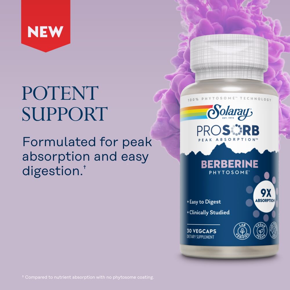SOLARAY Berberine Phytosome - 30 Servings, 30 VegCaps  77327