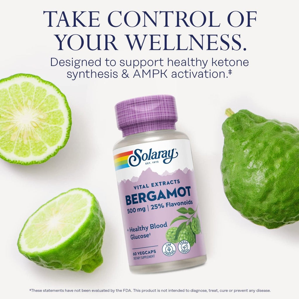 Solaray Bergamot Advanced Formula - Cardiovascular Support Fruit Extract - 60 Veg Capsules