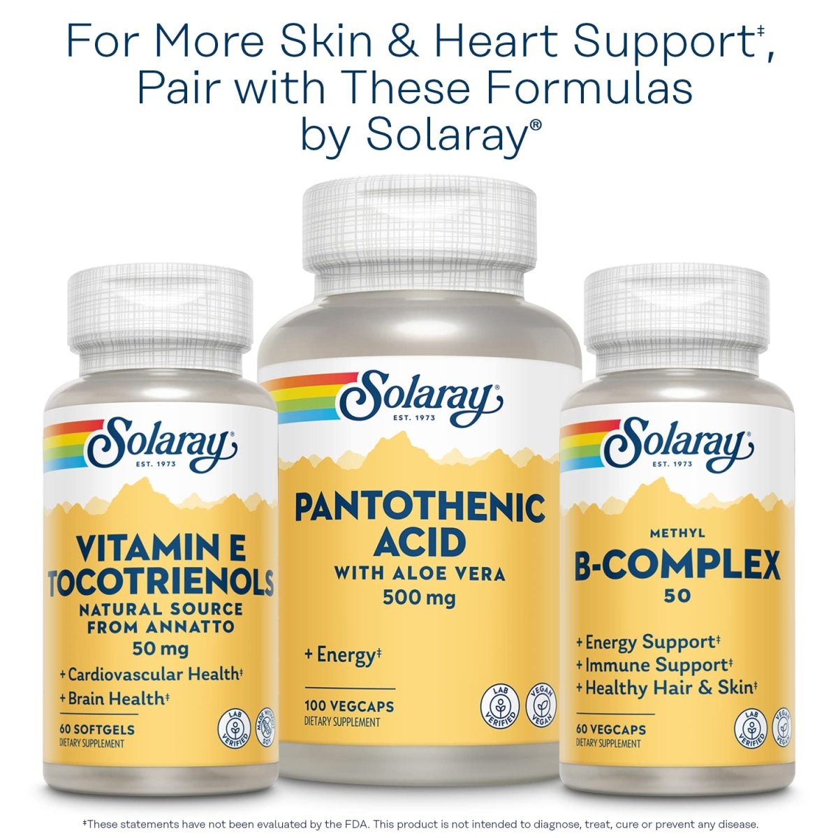 Solaray Bio Vitamin E with Selenium, Vitamin E 400 IU Softgels Plus Selenium 100 mcg, Antioxidants Supplement for Healthy Skin and Heart Support, High Absorption, Lab Verified, 60-Day Guarantee, 60 Servings, 120 Softgels