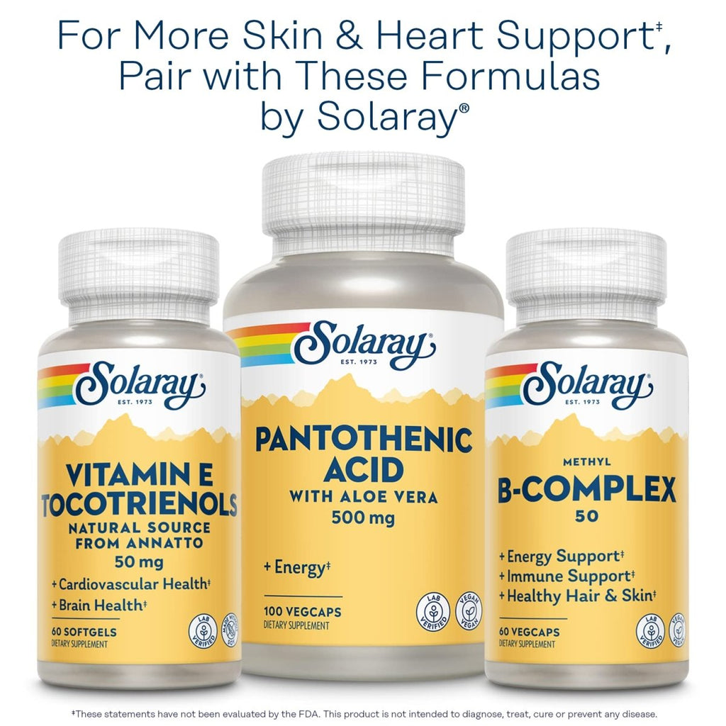 SOLARAY Bio Vitamin E with Selenium, Vitamin E 400 IU Softgels Plus Selenium 100 mcg, Healthy Skin and Heart Support, High Absorption, Lab Verified, 60-Day Guarantee, 30 Servings, 60 Softgels