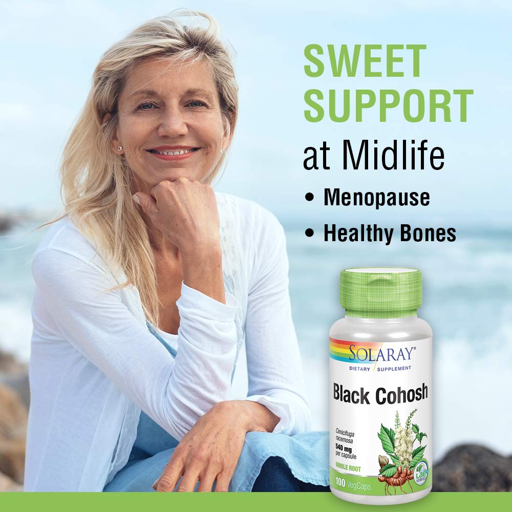 SOLARAY Black Cohosh 540 mg - Women's Health & Menopause Support - 100 VegCaps
