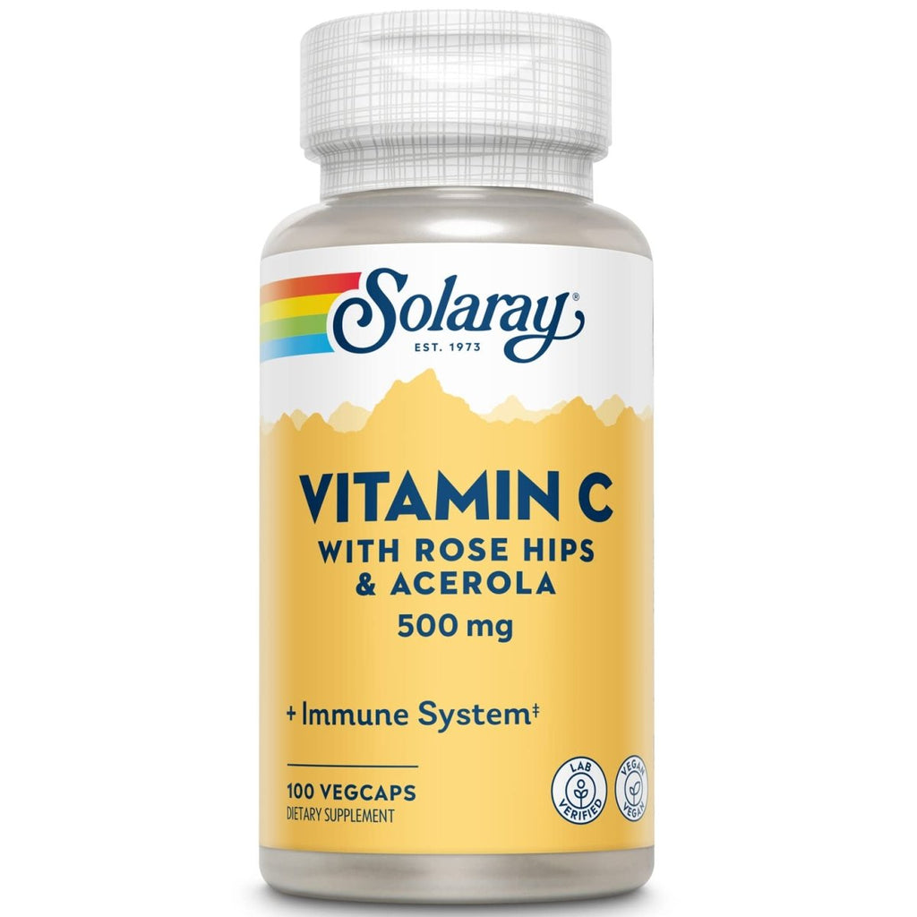 Solaray C w/Rose Hips & Acerola Buffered 500 mg - 100 Veg Caps