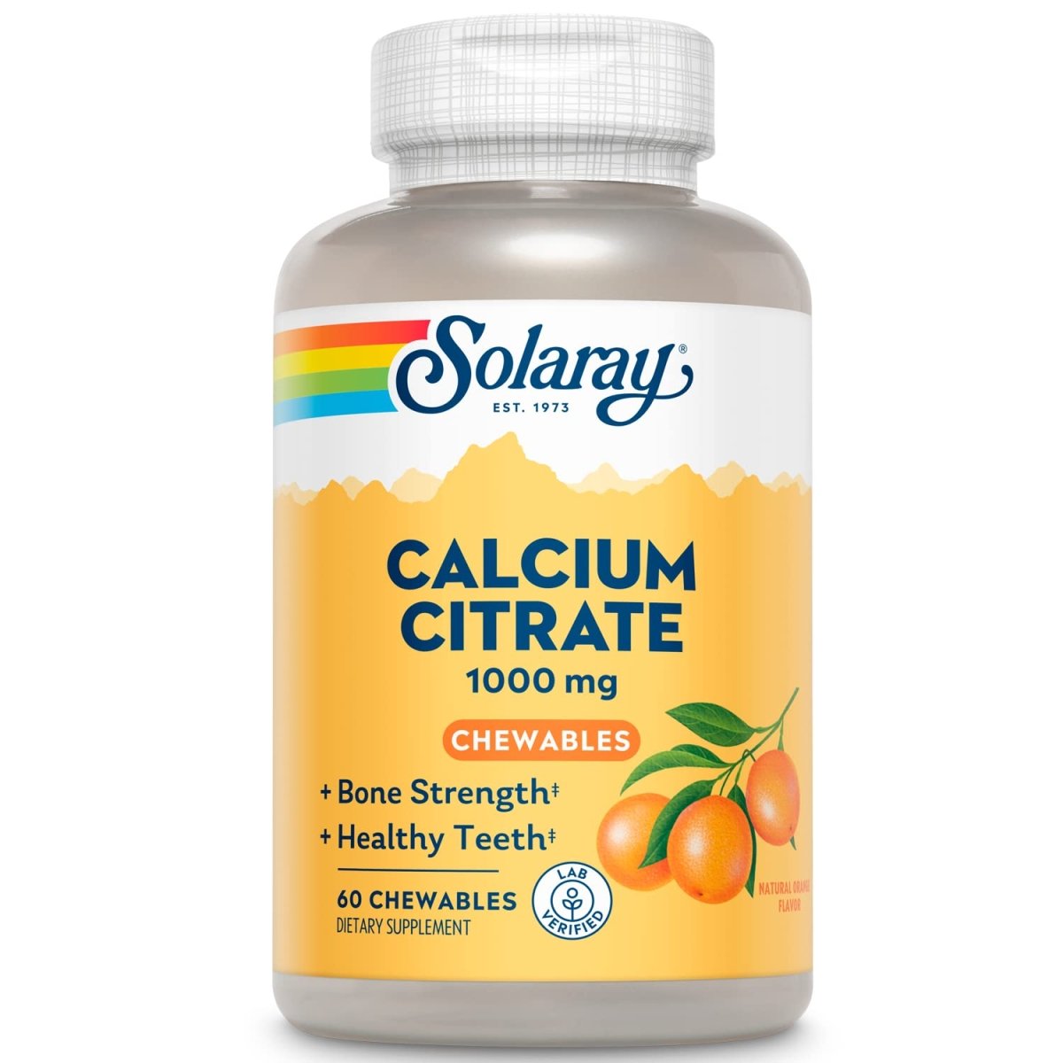 Solaray Calcium Citrate 1000 mg - Natural Orange Flavor 60 Chewables
