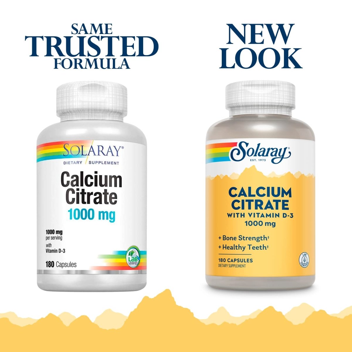 Solaray Calcium Citrate with Vitamin D-3 1000mg | for Healthy Bones & Teeth, Cardiovascular, Muscle & Nerve Function | Enhanced Absorption | 180 Ct