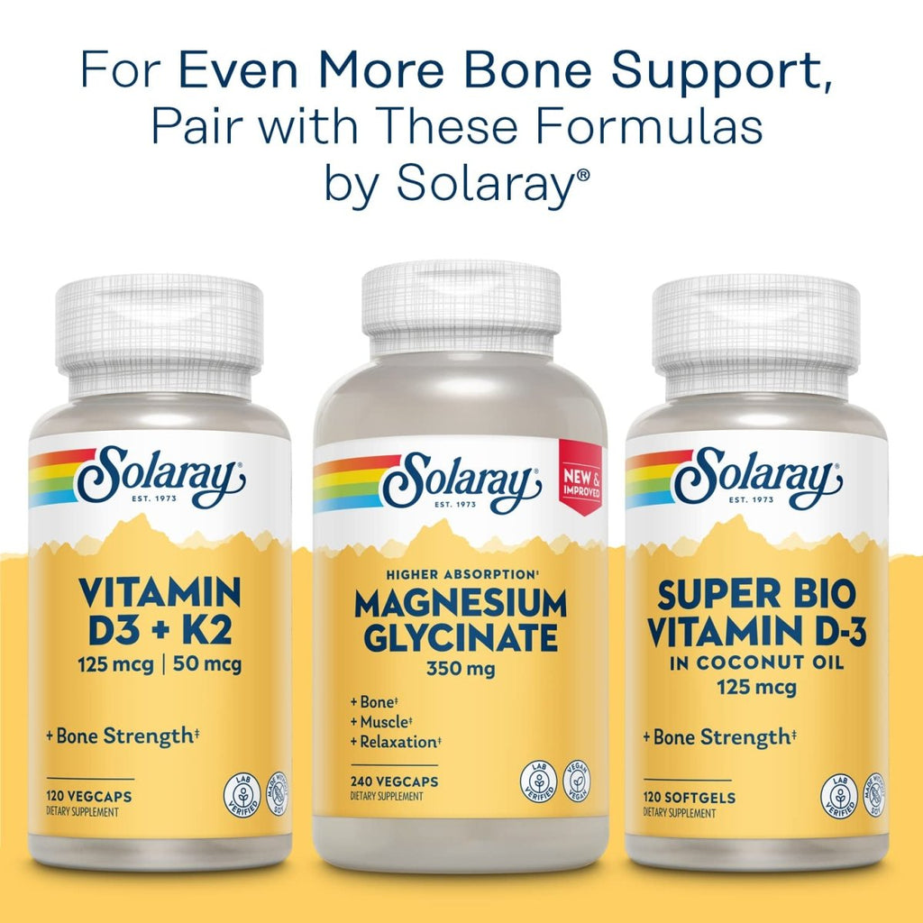 Solaray Calcium Citrate w/Vitamin D3 1000mg, Healthy Bones & Teeth, Heart, Muscle & Nerve Support, 60 Serv, 240 VegCaps