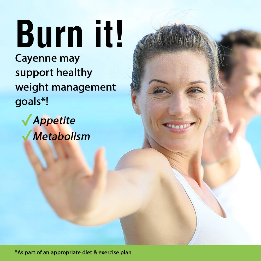 SOLARAY Cayenne Pepper 450 mg | 100,000 Heat Unit | Healthy Digestion, Circulation, Metabolism & Cardiovascular Support | Non-GMO | 100 VegCaps