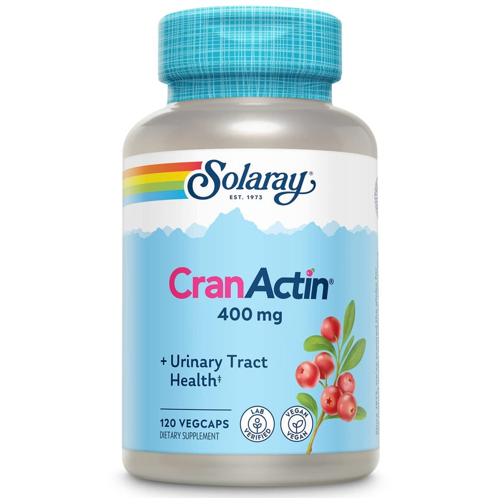 SOLARAY Cranactin Cranberry AF Extract Capsules, 400 mg, 180 Count (120 CT)