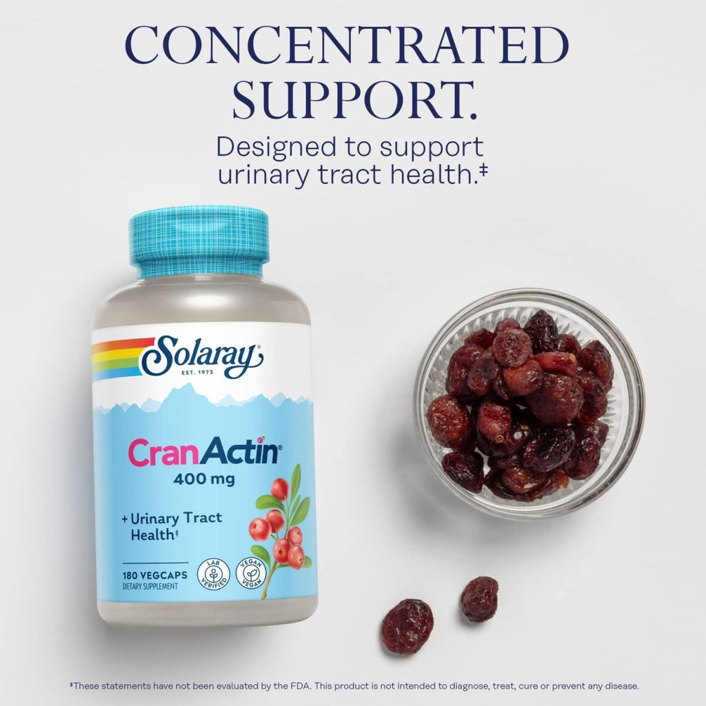 Solaray Cranactin Cranberry AF Extract Capsules, 400 mg, 180 Count