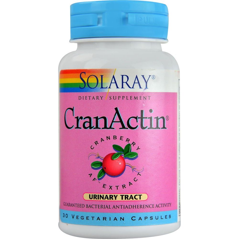 Solaray CranActin Cranberry Extract, Bacterial Antiadherence Formula 30 ct 400 mg