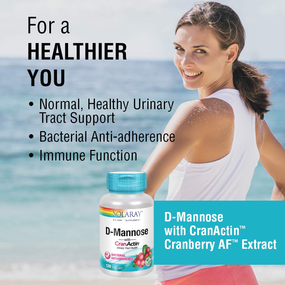 SOLARAY -  D-Mannose with CranActin 1000mg - 120 Count