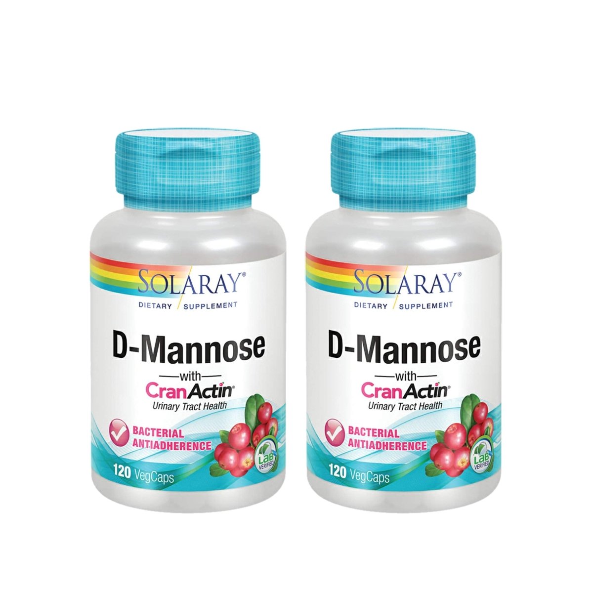 SOLARAY -  D-Mannose with CranActin 1000mg - 120 Count