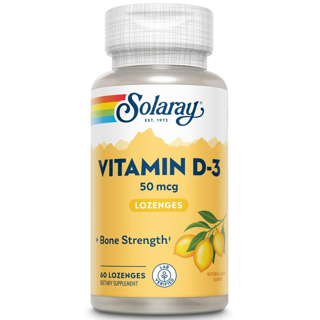 Solaray D3 Lemon 2,000 LU Lozenges | 60 Count