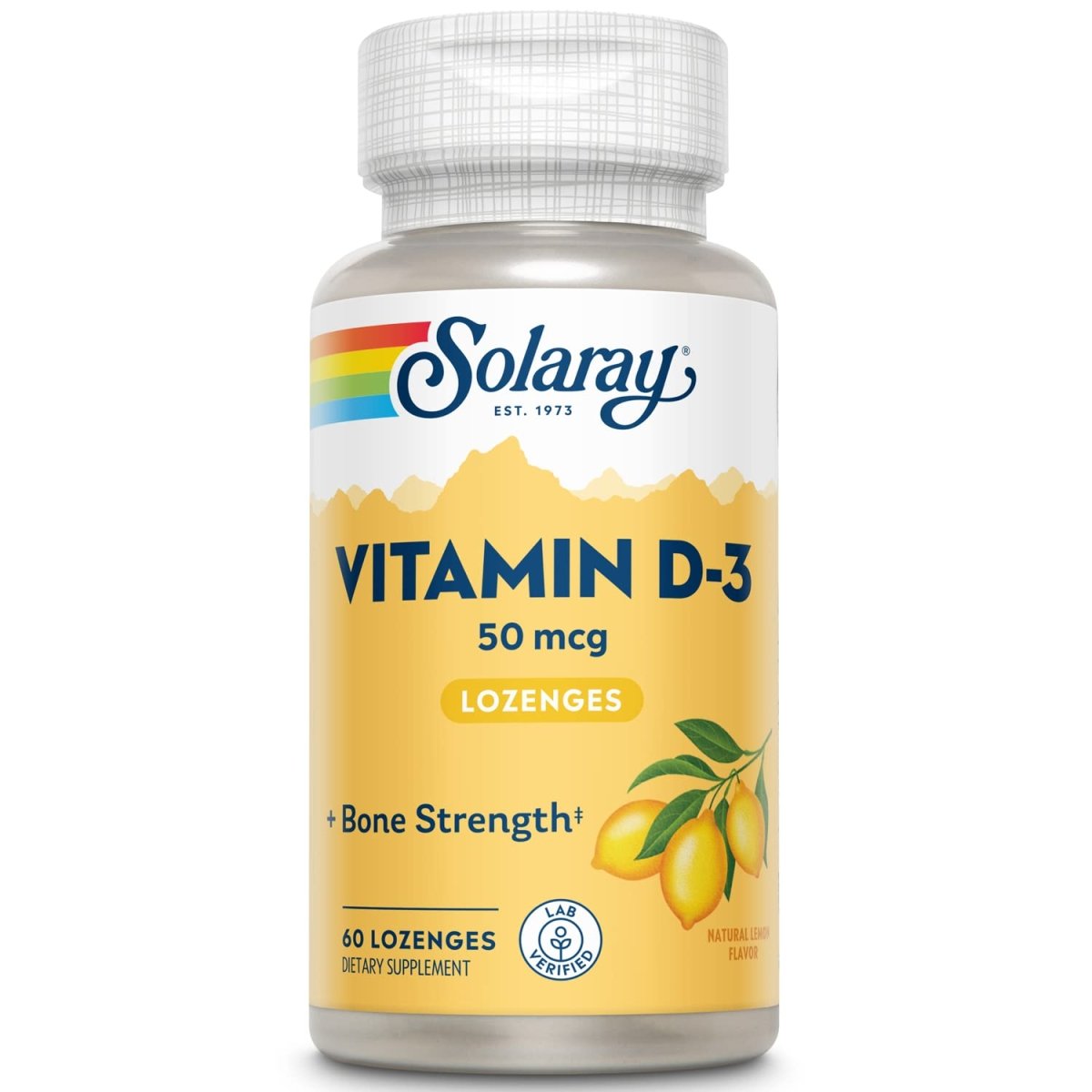 Solaray D3 Lemon 2,000 LU Lozenges | 60 Count