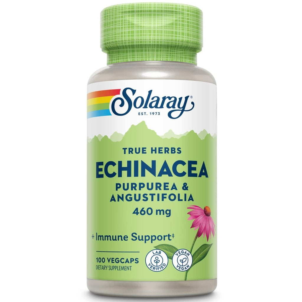 SOLARAY Echinacea Angustifolia & Purpurea Root, Veg Cap (Btl-Plastic) 460mg | 100ct