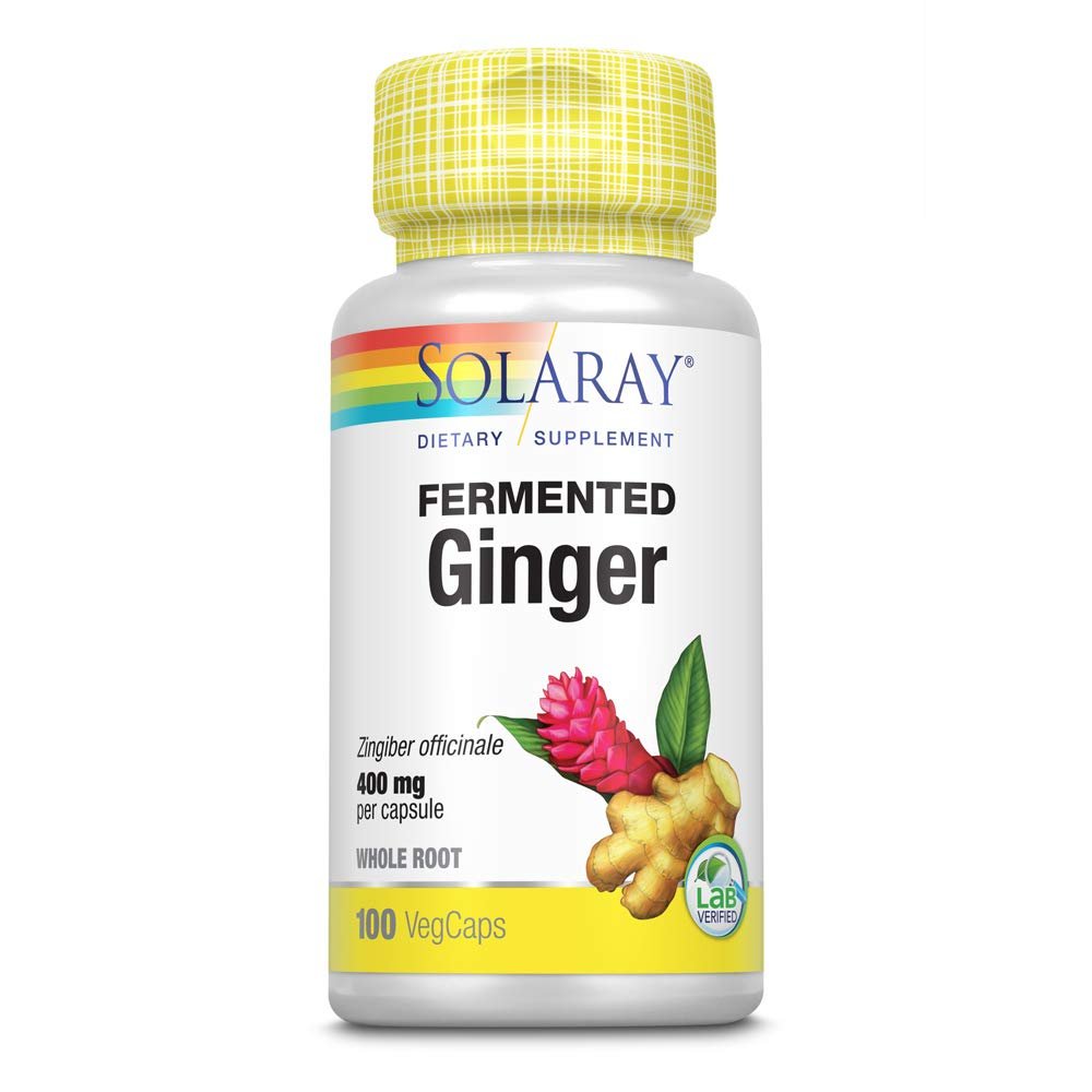 SOLARAY Fermented Ginger Root - 100 VegCaps, 400mg