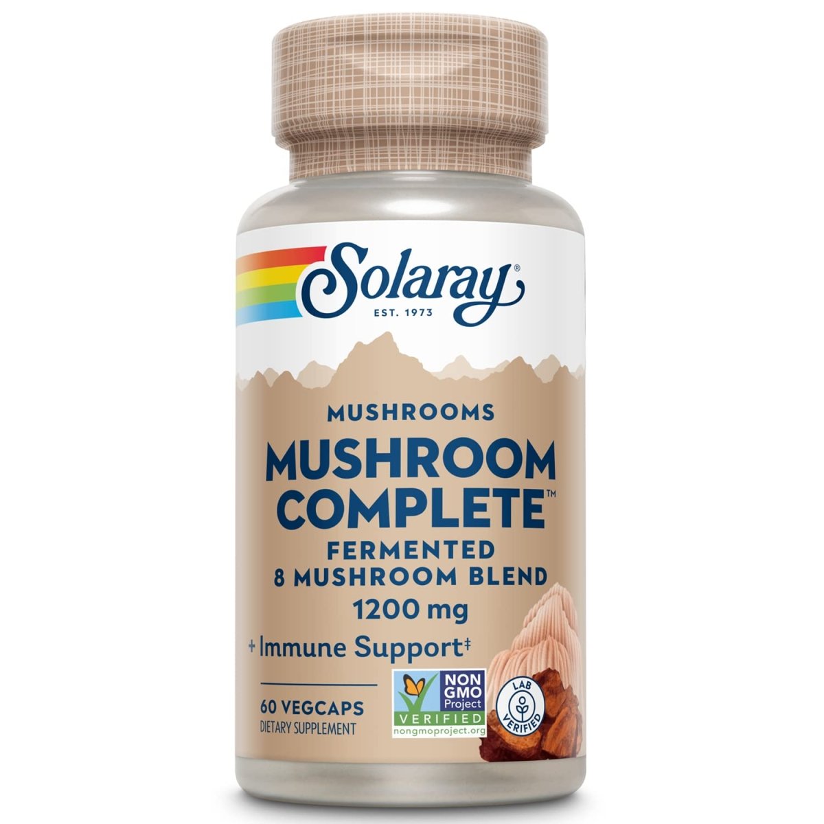 Solaray Fermented Mushroom Complete 1200 mg | Healthy Immune Function Support | 30 Serv | 60 VegCaps