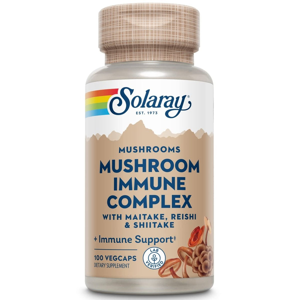 SOLARAY Fermented Mushroom Immune Complex 600 mg | Healthy Immune Function Support | 100 VegCaps, 100 Serv.