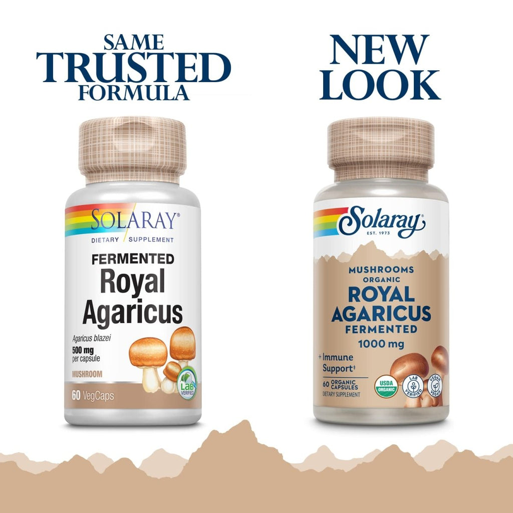 SOLARAY Fermented Royal Agaricus Mushroom 500 mg | 60 VegCaps