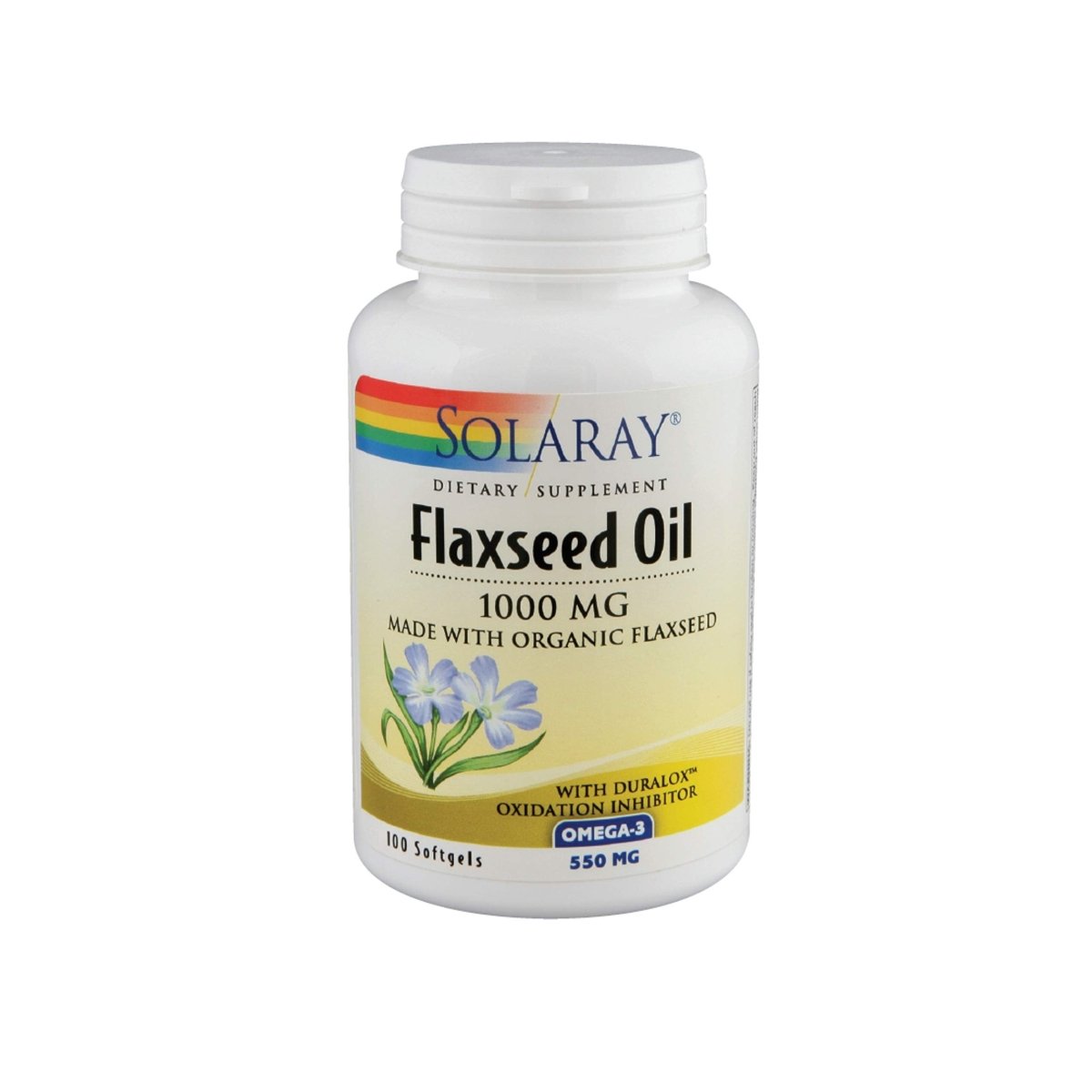 SOLARAY Flaxseed Oil, Softgel (Btl-Plastic) 1000mg 100ct