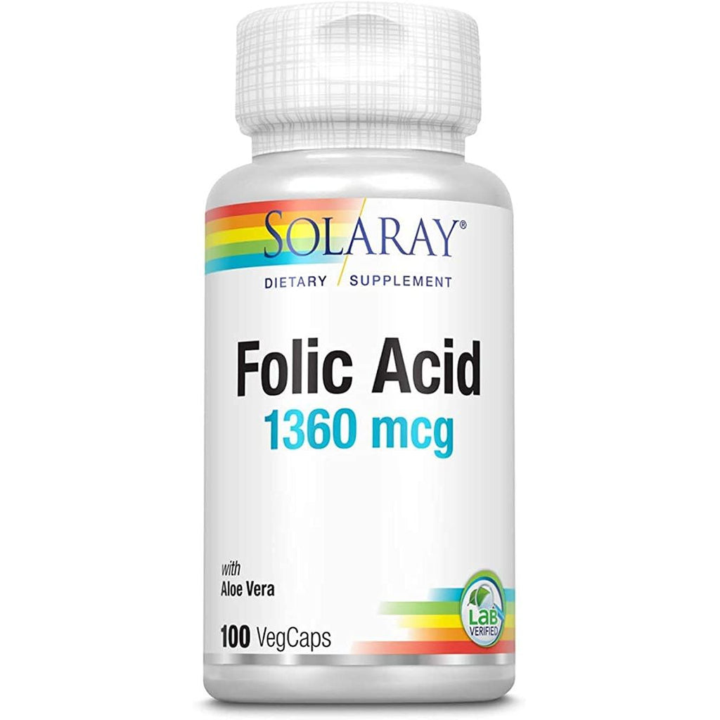 Solaray Folic Acid Capsules, 1360mcg | 100 Count